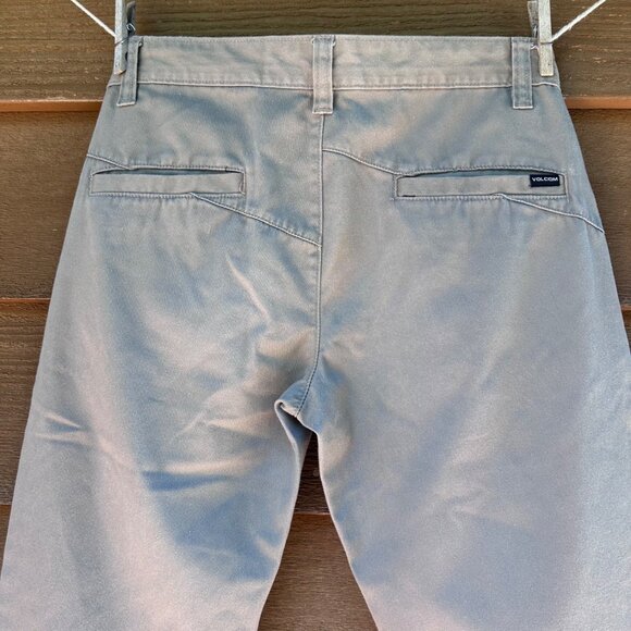 Volcom Mens Khaki Chino Pants Size 28 Slim Fit Casual Wear Cotton Blend - Picture 9 of 12